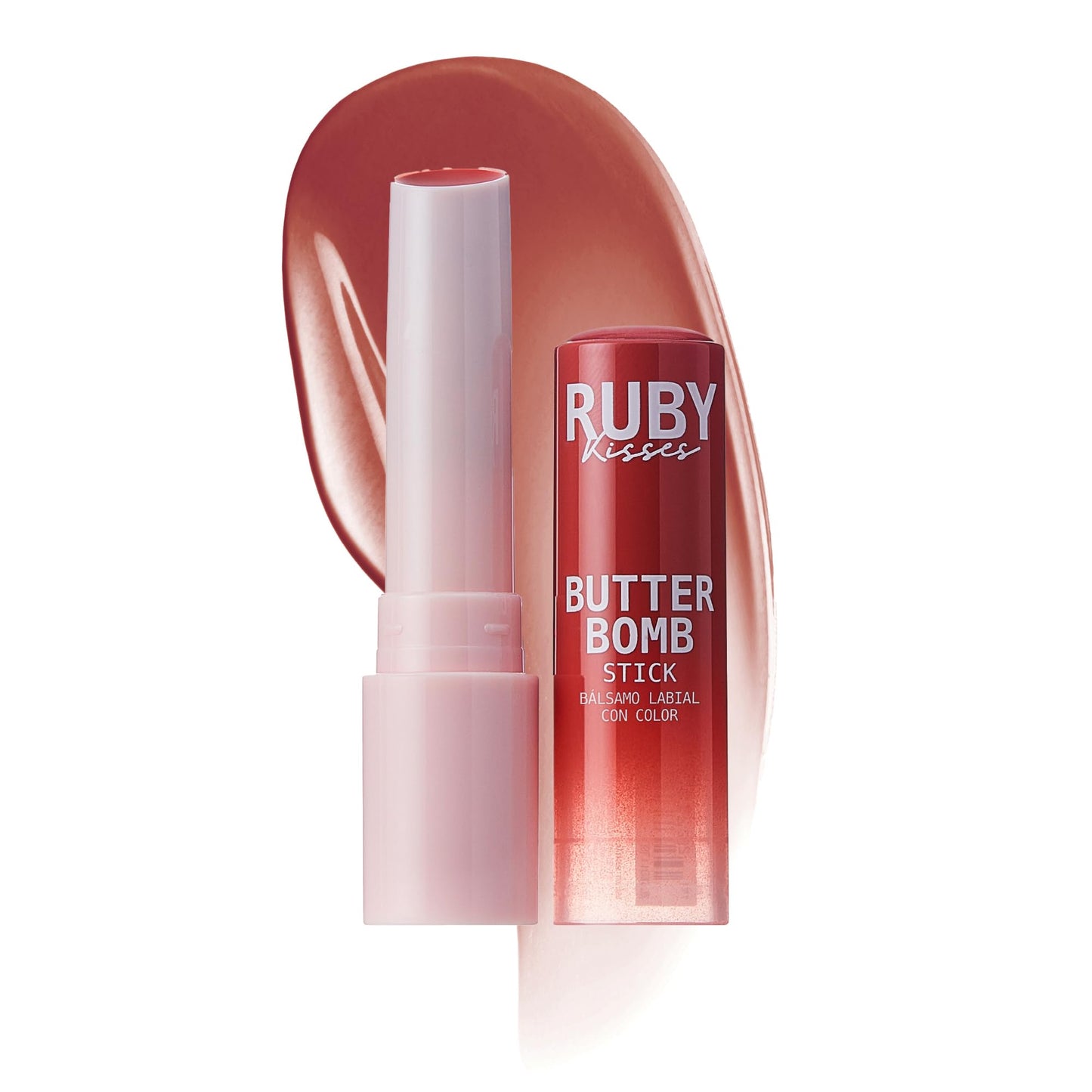 Ruby Kisses Butter Bomb Lip Balm, High Shine Tinted Lip Gloss, Ultra Hydrating Melting Lipstick With Shea Butter for Plumped Look, Lightweight Beauty and Personal Care Ruby Kisses