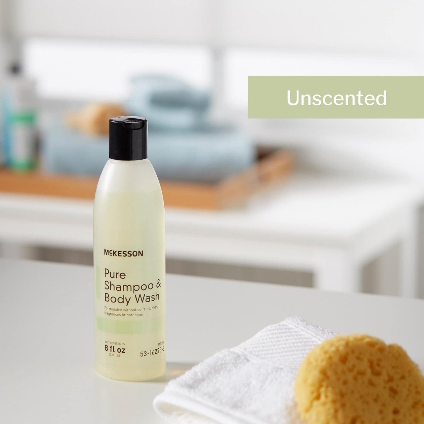 McKesson Pure Shampoo and Body Wash, Sulfates, Dyes, Fragrance and Parabens Free, Unscented, 8 oz, 1 Count Beauty & Personal Care McKesson