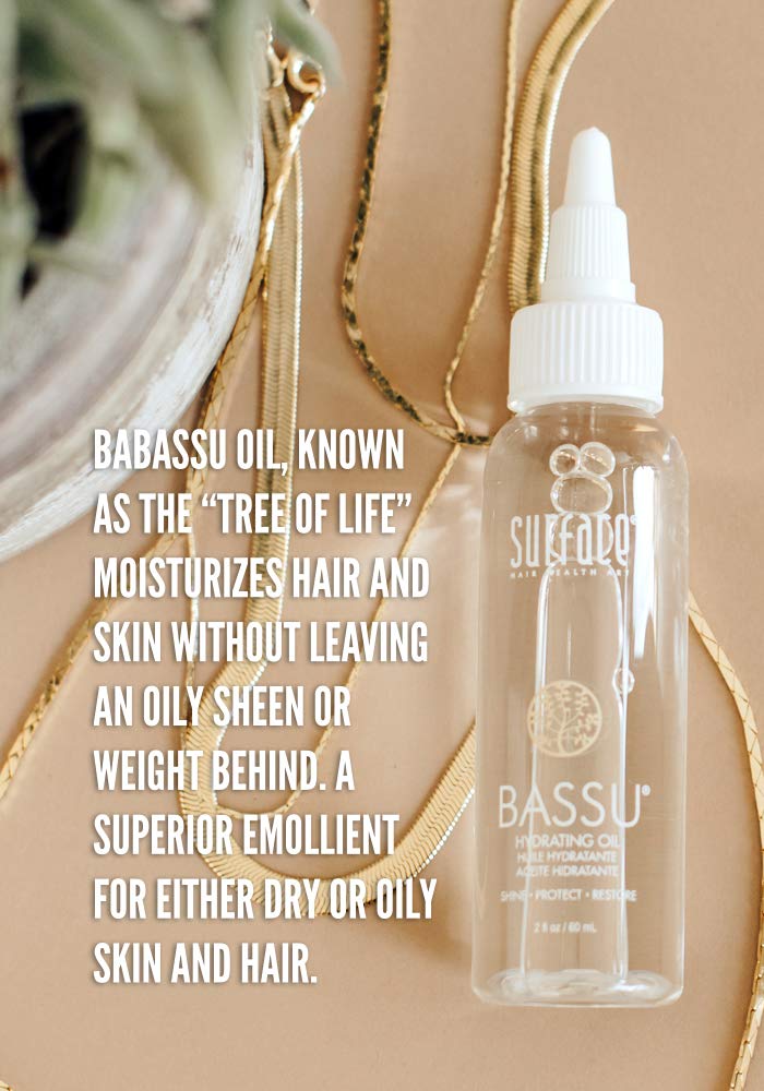 Surface Hair - Bassu Hydrating Oil - Hair Oil with Flax Seed, and Aloe Vera, Moisturize and Hydrate Repair Damaged Hair, Color Safe, 2 Fl Oz Beauty & Personal Care SURFACE