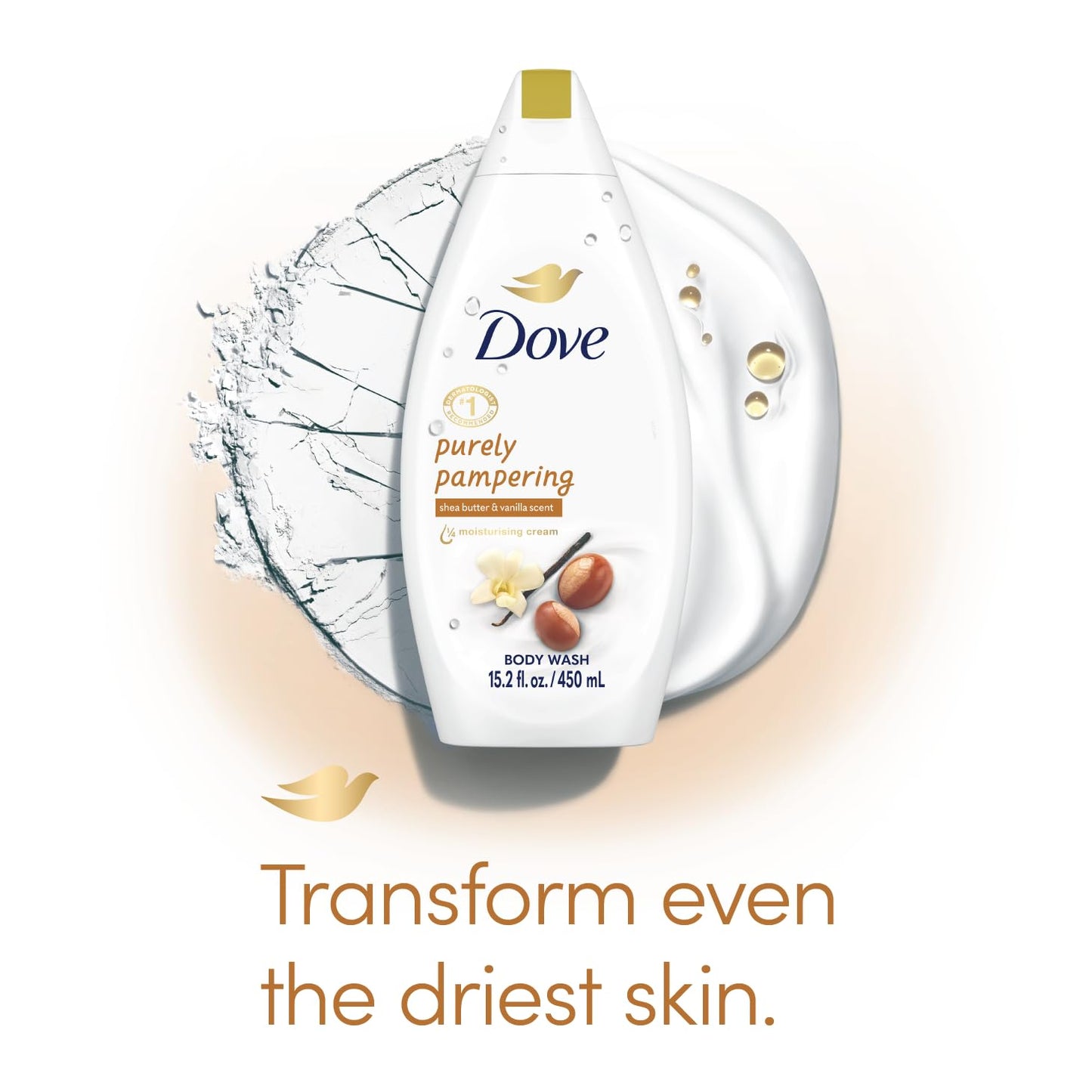 Dove Body Wash 2-Pack - Purely Pampering, Shea Butter & Vanilla for Softer, Smoother Skin, 15.2 Oz Ea Beauty & Personal Care Dove