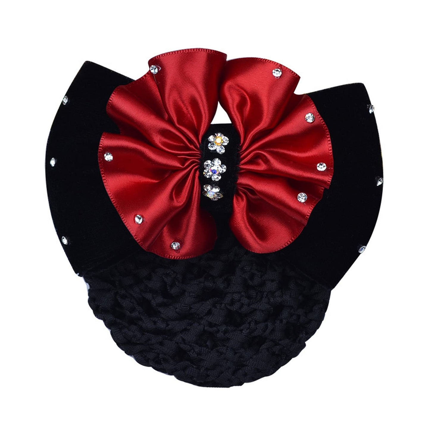iRIIRIO 4pcs Women Hair Clips With Bows Hair Bun Cover Barrettes Net Snood Hairnet Lace Bow Bow-knot Decor Hair Clip Hairnet Mother's Day Gift Beauty & Personal Care iRIIRIO