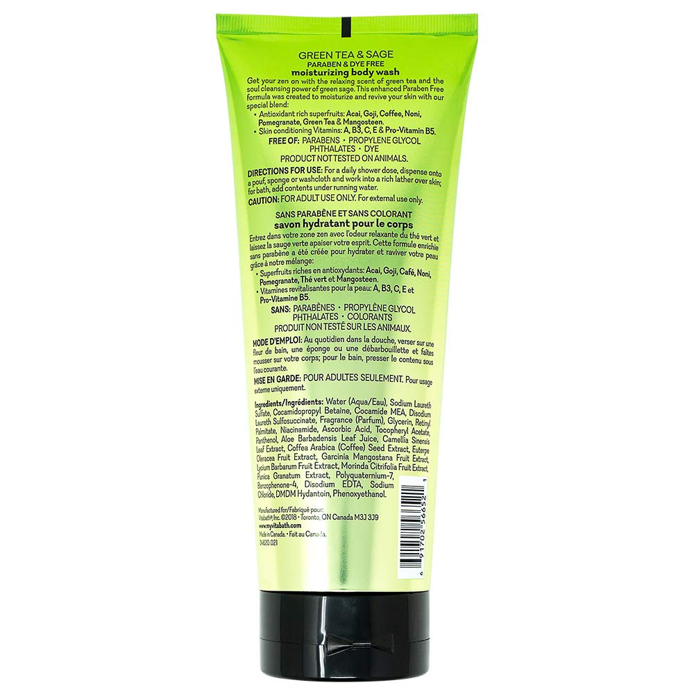 Vitabath Body Wash, Green Tea & Sage, 10 Fluid Ounce Beauty & Personal Care Vitabath