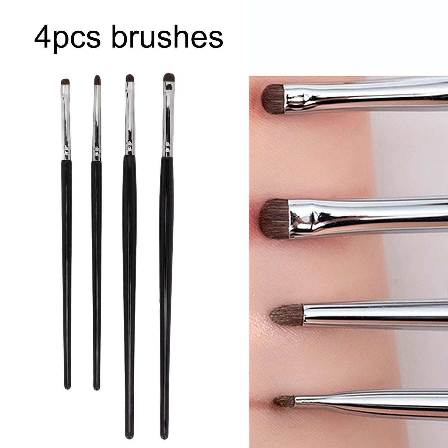 4pcs Wool Make Up Brush Set, Premium Eye Makeup Brush for For Eyeshadow, Eyeliner, Concealer, Detail Makeup Brush Kit with Fine Bristles Beauty & Personal Care TITA-DONG