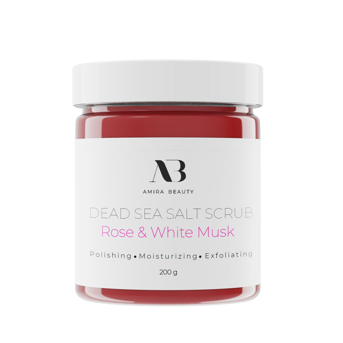 Amira Beauty Dead Sea Salt Body Scrub | Foaming Shower Scrub with Organic Essential Oils | Exfoliates and Moisturizes Skin | 7 OZ (Rose & White Musk) Beauty & Personal Care Amira Beauty