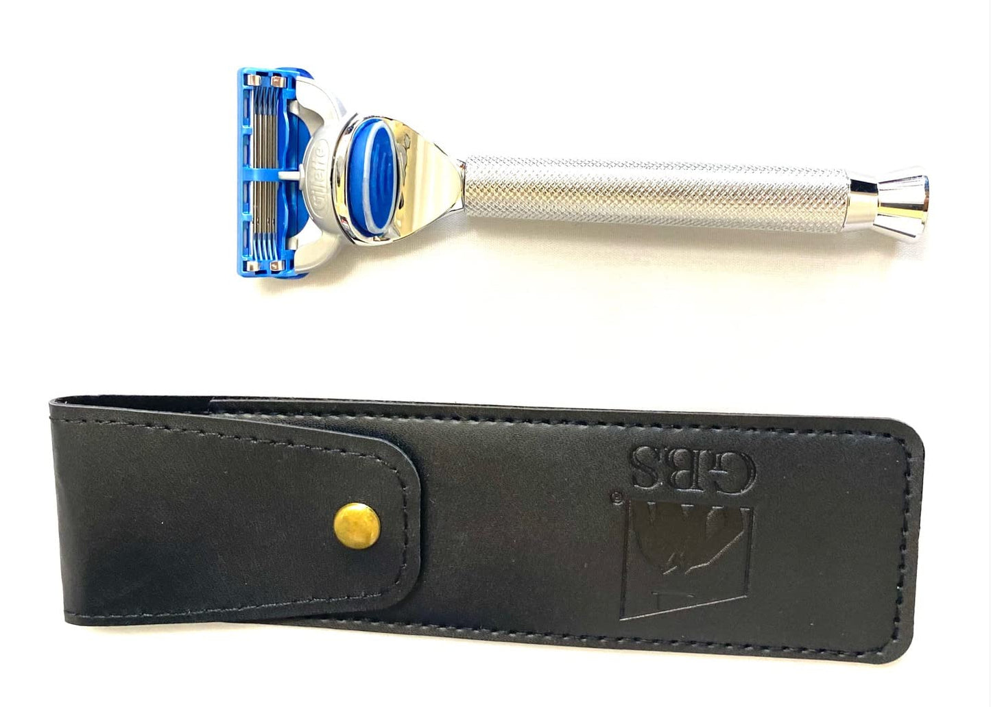 G.B.S 5 Blades Compatible Razor with Chrome Handle, Case and Styptic Powder Beauty and Personal Care G.B.S