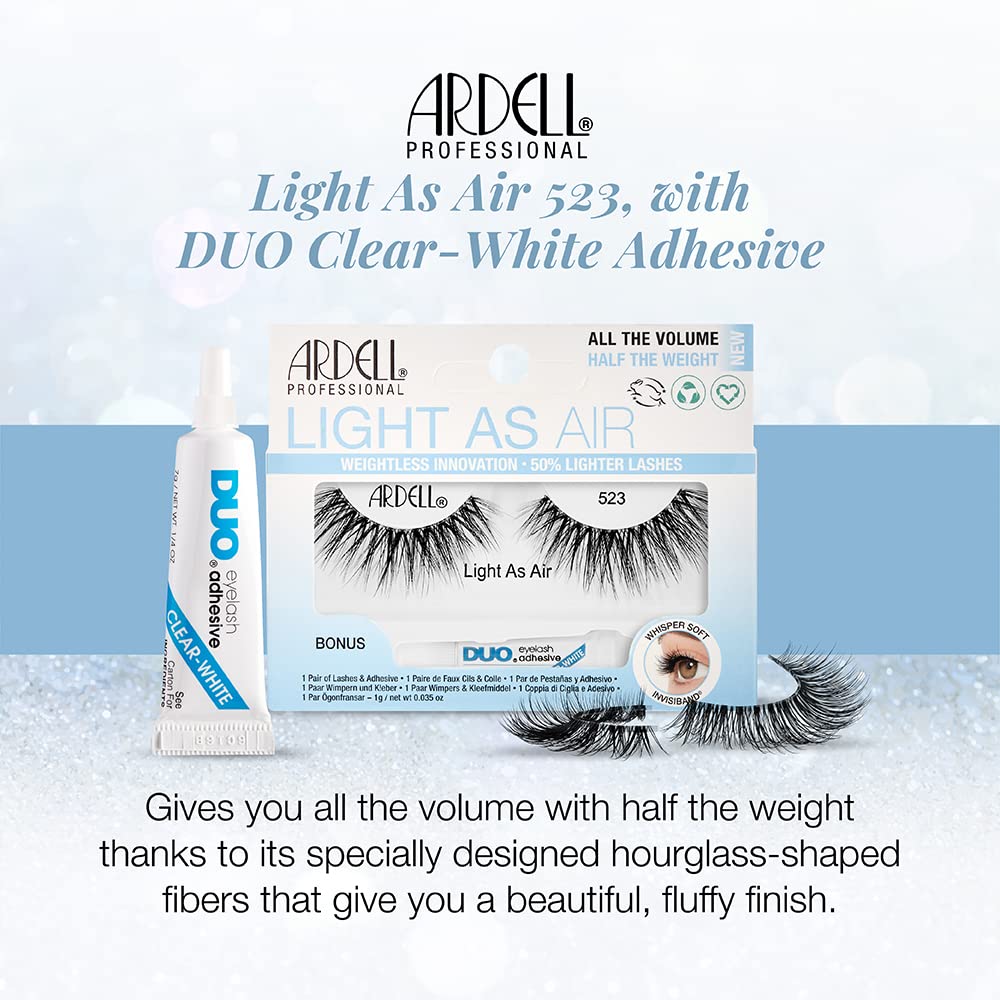ARDELL Light As Air 523, plus a Bonus DUO Adhesive, 1g Clear Beauty & Personal Care Ardell