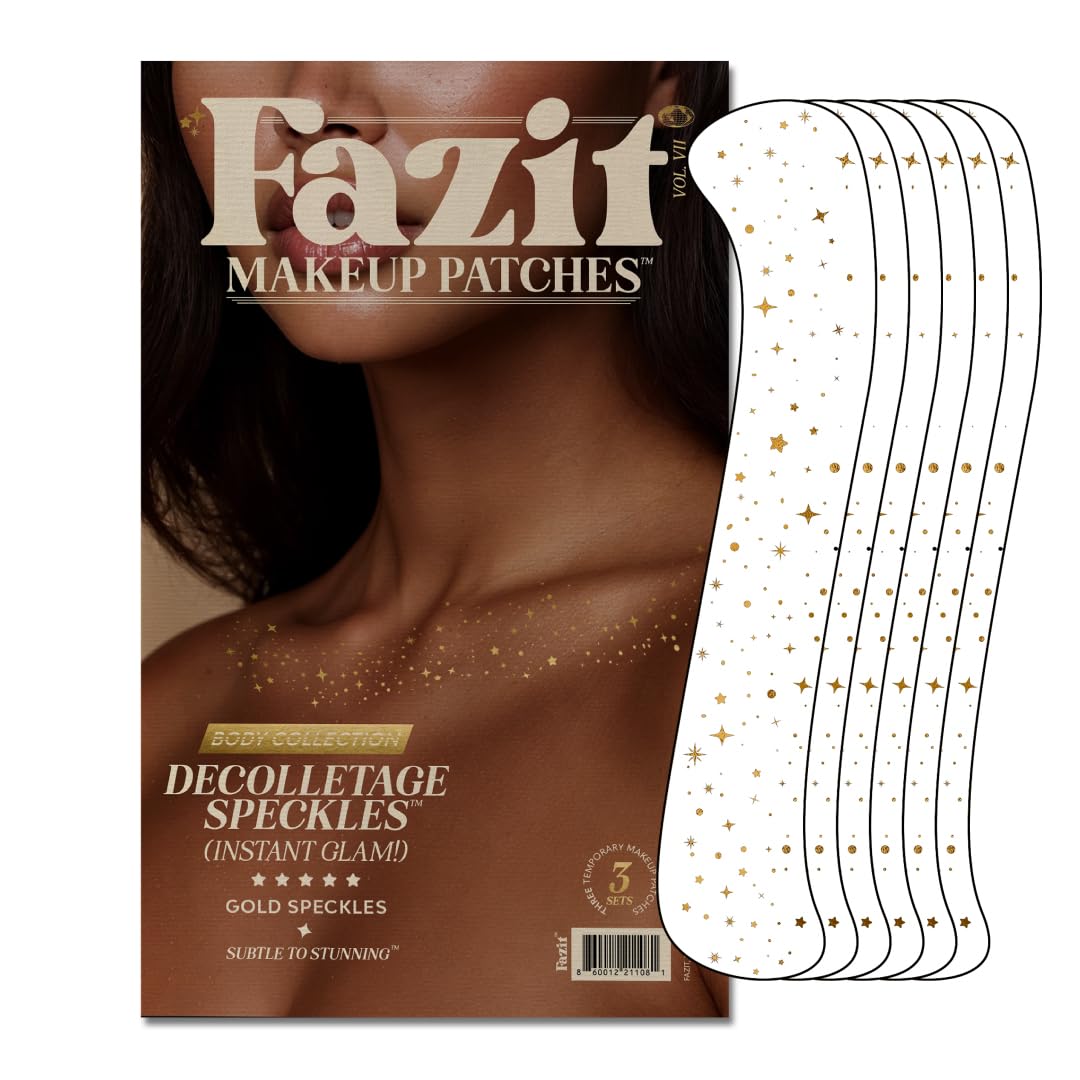 Fazit Makeup Patches - Gold Decollatage Speckles - Glow Up Make-Up Patches - Cute Glitter Makeup Accessories for Women - Cosmetic Glitter Beauty & Personal Care Fazit