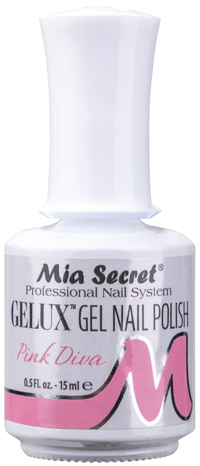 Mia Secret Gelux Soak-off gel nail polish color Pink Diva - Gel polish cured with nail lamp - Esmaltes para uñas en gel de larga duración para lampara