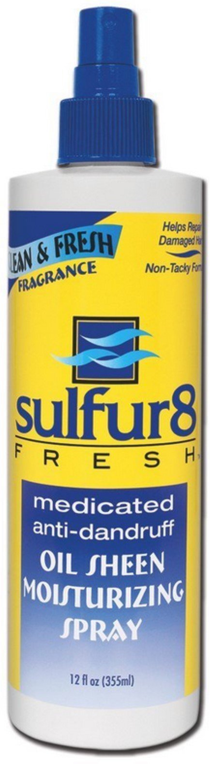 Sulfur8 Fresh Medicated Anti-dandruff Oil Sheen Spray, 12 oz (Pack of 4)
