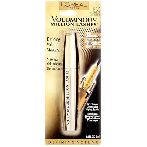 L'Oreal Paris Voluminous Million Lashes Mascara, Blackest Black, 0.3 fl. oz. Beauty & Personal Care L'Oreal Paris