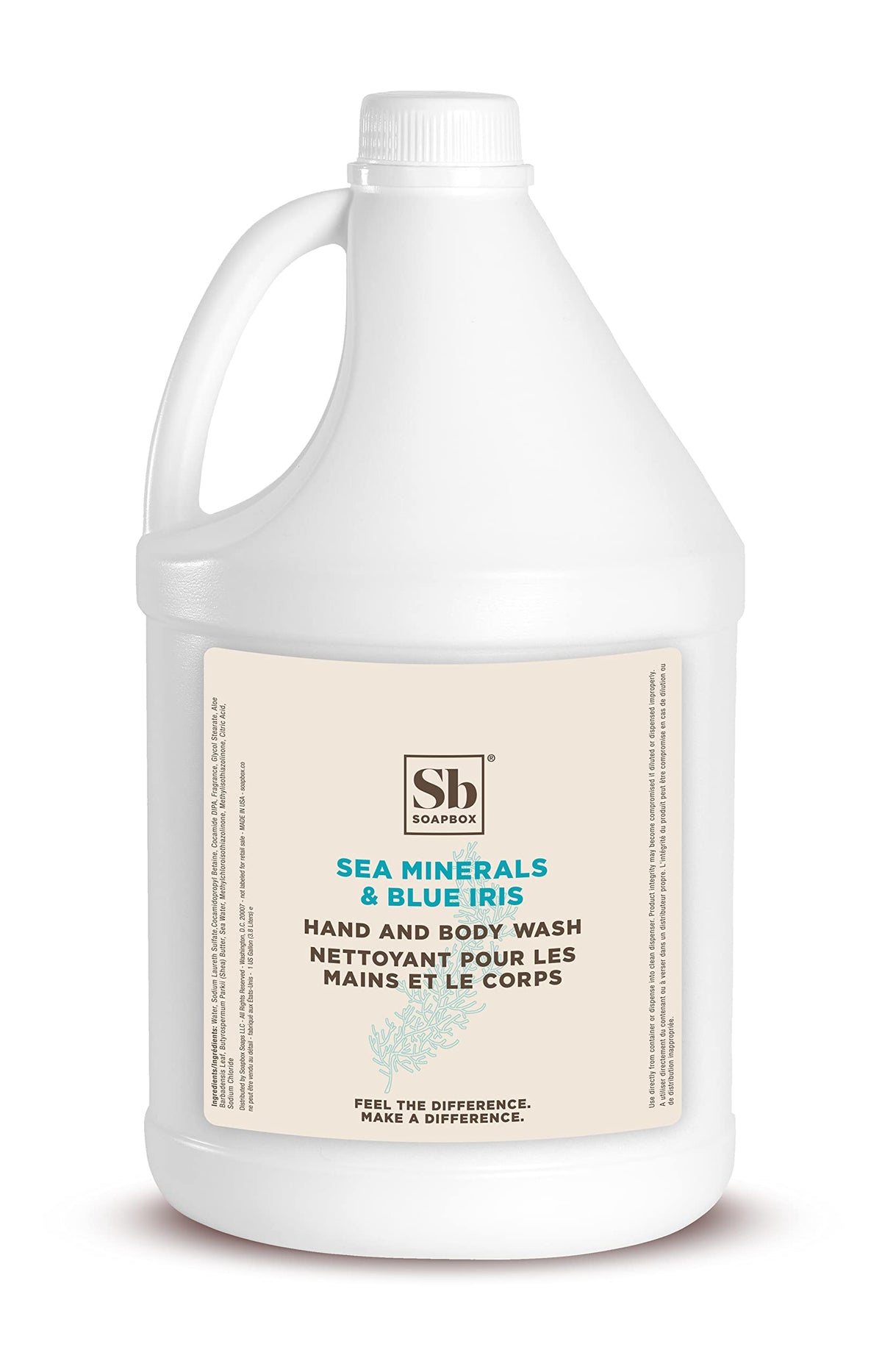 Soapbox Liquid Hand Soap & Body Wash, Sea Minerals & Blue Iris - Gentle, Moisturizing Hand & Body Cleanser, Vegan, Cruelty Free Hand Soap Refill Beauty & Personal Care Soapbox