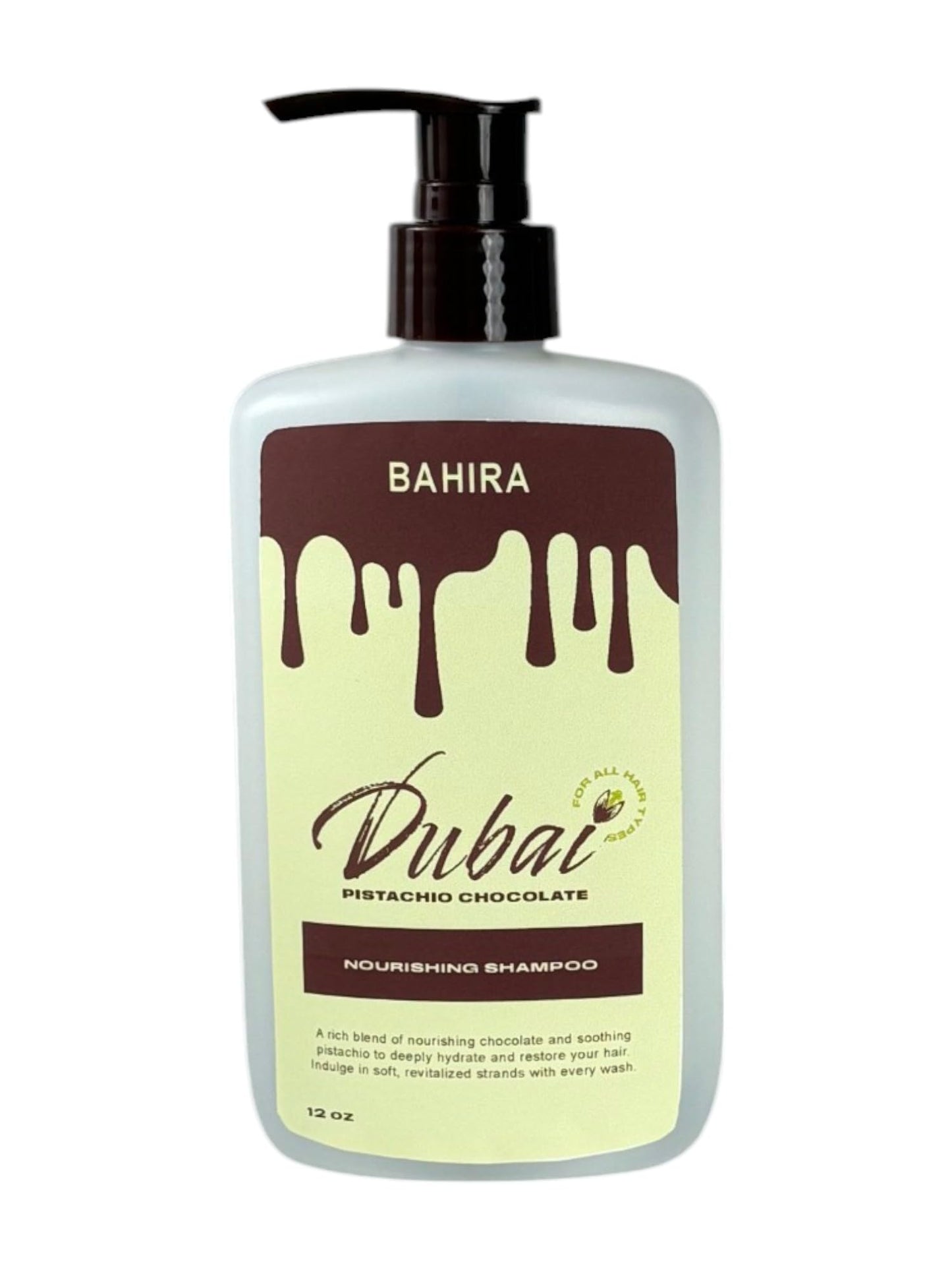 BAHIRA Dubai Chocolate & Pistachio 8oz Shampoo & Conditioner Bundle, Nourishing, Hydrating & Moisturizing, Infused with Pistachio Oil and Cocoa Beauty & Personal Care BAHIRA