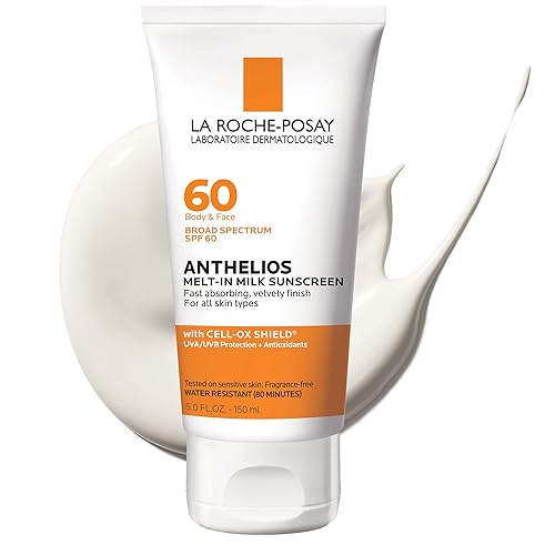 La Roche-Posay Anthelios Melt-In Milk Sunscreen SPF 60, Sunscreen For Body & Face, Broad Spectrum SPF + Antioxidants, Oil Free, Lightweight & Fast Beauty & Personal Care La Roche-Posay