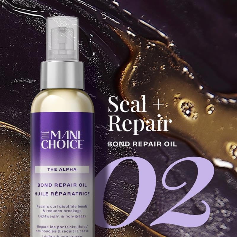 The Mane Choice Alpha Bond Repair Oil for Curly Hair - Repairs Disulfide Bonds, Reduces Breakage, Lightweight & Non-Greasy, Strengthens & Smooths Hair