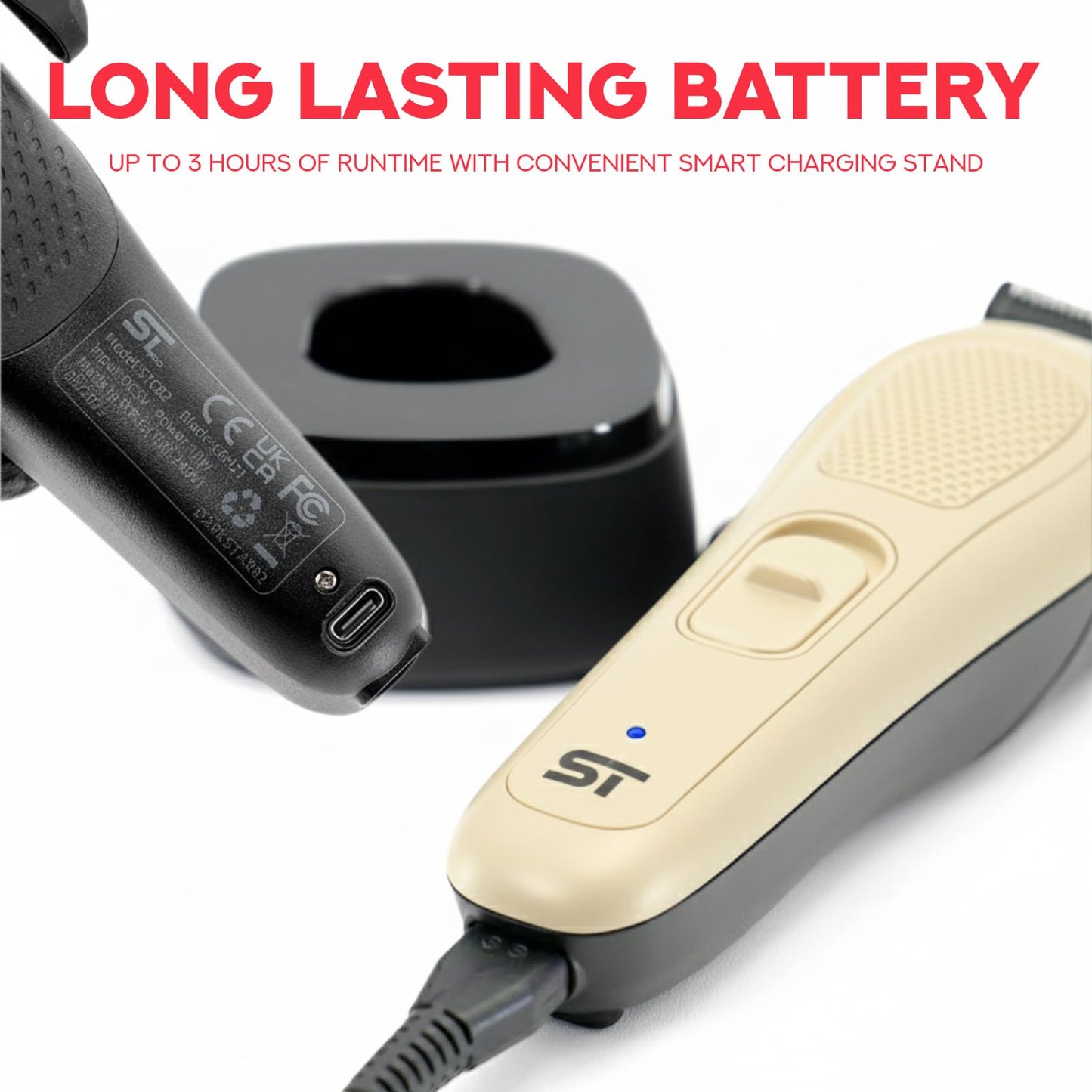 Supreme Trimmer Darkstar 82 Metal Body Clipper w. Magnetic Vector Motor - 180 Min Run Time, 9100 RPM Hair Clipper - Low Noise Professional Barber Beauty and Personal Care Supreme Trimmer
