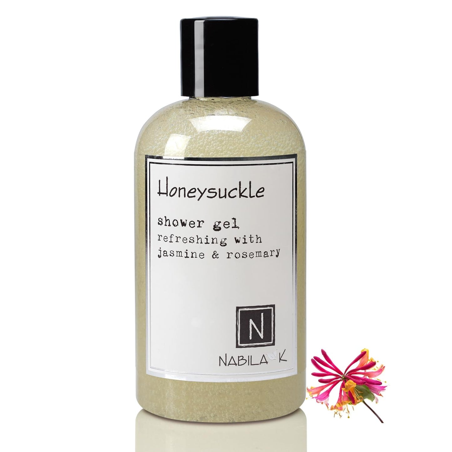Nabila K Honeysuckle Shower Gel Refreshing Body Wash with Jasmine & Rosemary, 8 oz - Naturally Derived, Sulfate-Free, Paraben-Free - Made in the USA Beauty & Personal Care Nabila K