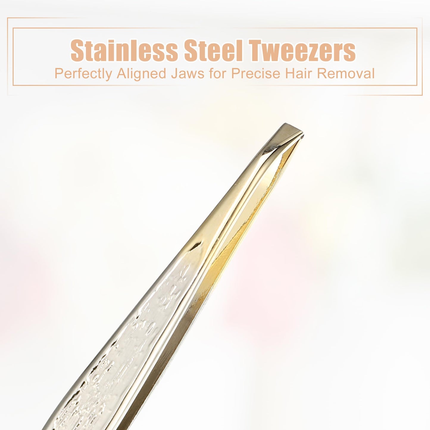 VOCOSTE Eyebrow Tweezers, Stainless Steel Tweezers for Men, Facial Hair Tweezers for Women, Grooming Tool Tweezers for Nose Hair, Silver Tone Beauty and Personal Care VOCOSTE