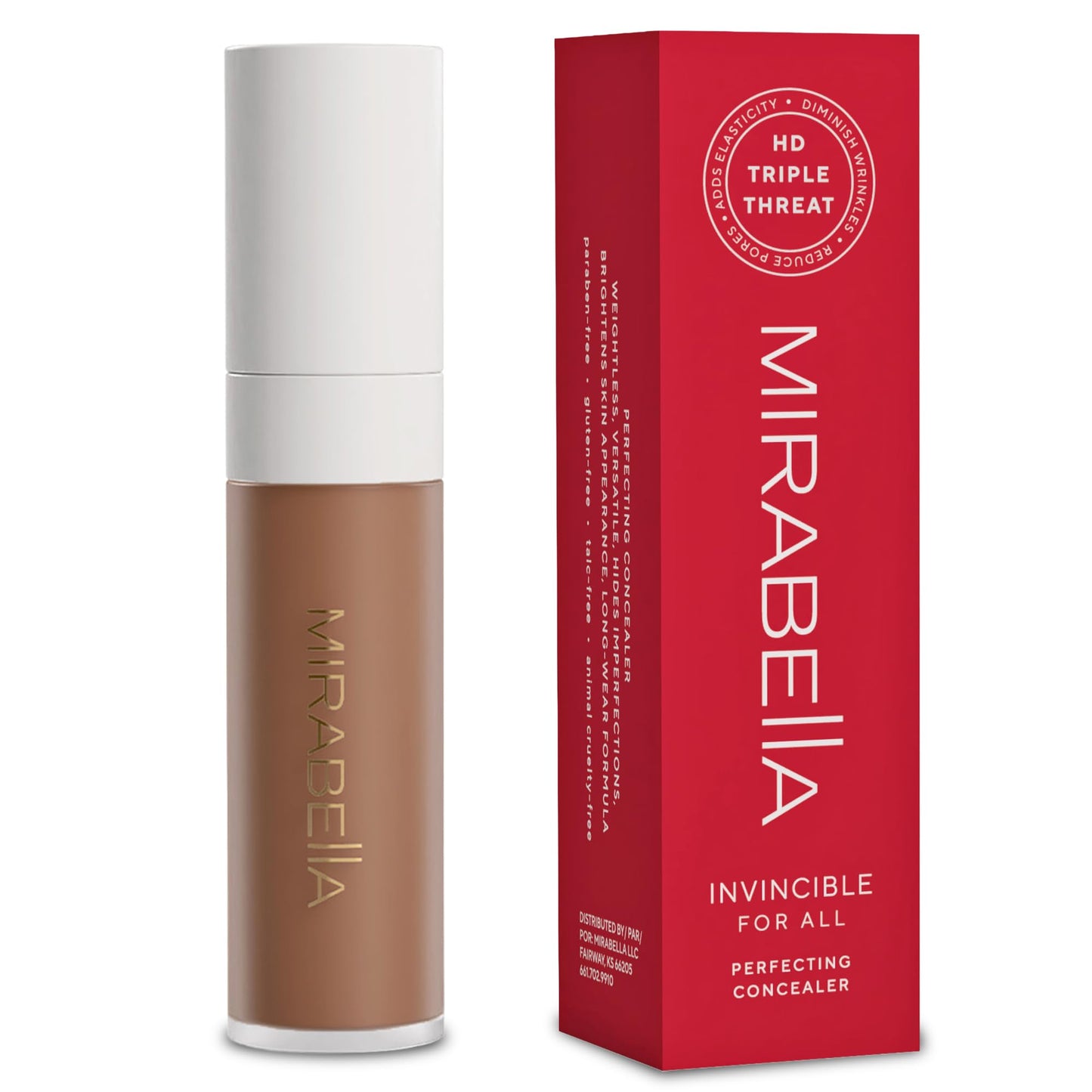 MIRABELLA - Invincible for All Perfecting Under-Eye Concealer, Full-Coverage Concealer for Dark Circles, Blemishes, Fine Lines & Wrinkles, Hydrating Beauty & Personal Care Mirabella