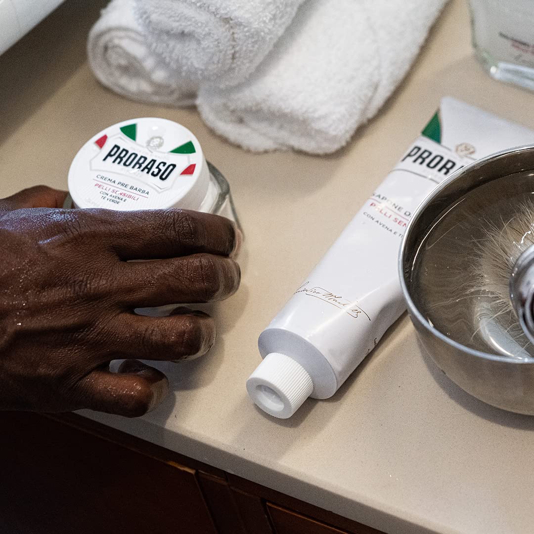 Proraso Pre Shave Conditioning Cream - Oatmeal & Green Tea - Nourishing & Gentle Formula for Sensitive Skin - Premium Italian Pre Shave Cream - 3.6oz Beauty and Personal Care Proraso