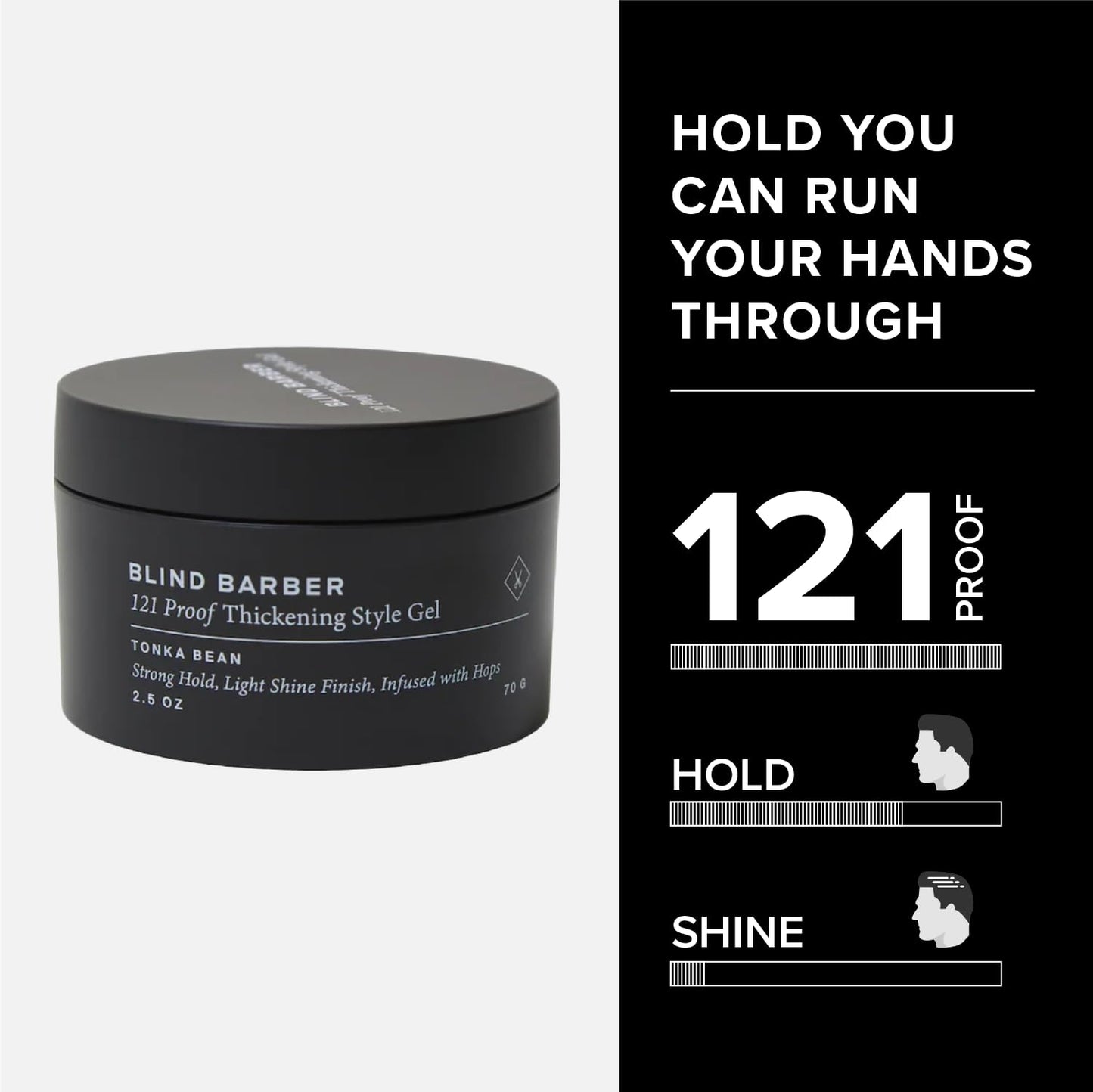 Blind Barber 121 Proof Thickening Style Gel - Medium to Strong Hold Hair Gel - Water-Based for All Hair Types - Paraben & Sulfate Free Products Beauty & Personal Care Blind Barber