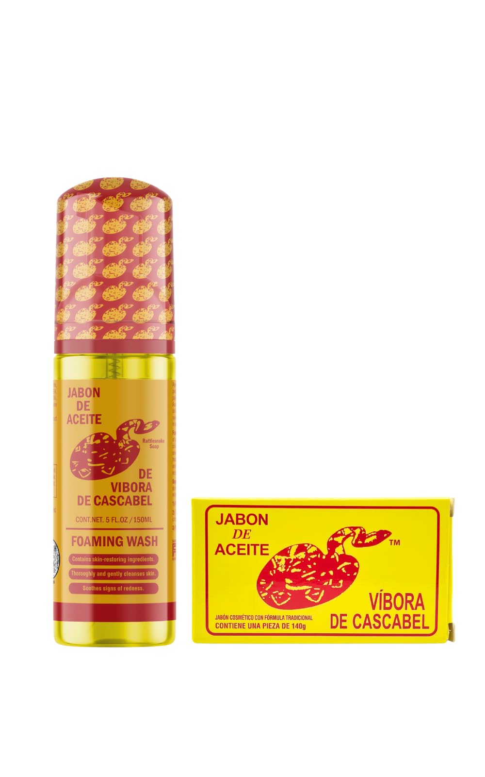 Jabón De Aceite de Vibora de cascabel (140g) + Foaming Wash Face & body (Jabón Líquido espumoso Para cara y Cuerpo) 150 ml Ayuda con imperfecciones en Beauty & Personal Care JABON DE ACEITE VIBORA DE CASCABEL