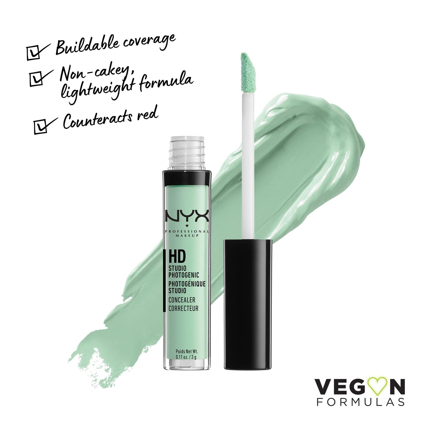 NYX PROFESSIONAL MAKEUP HD Studio Photogenic Concealer Wand, Medium Coverage - Green Beauty & Personal Care NYX PROFESSIONAL MAKEUP