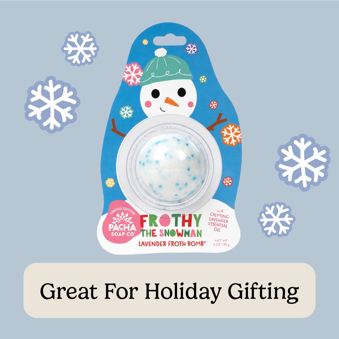 PACHA SOAP Co. Holiday Bath Bomb Card 3 Pack, Frothy The Snowman - Scents of Lavender, Moisturizing, Naturally Derived & Handcrafted in The USA Beauty & Personal Care Pacha Soap Co