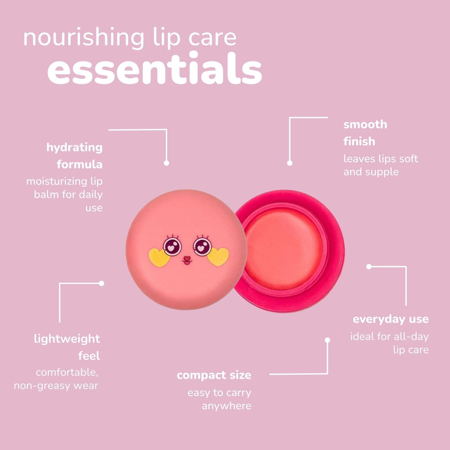 The Crème Shop Bubble Mates Macaron Lip Balm - Korean Lip Butter Balm Formulated with Hyaluronic Acid and Murumuru Butter for Moisturized, Smooth Lips Beauty and Personal Care The Crème Shop