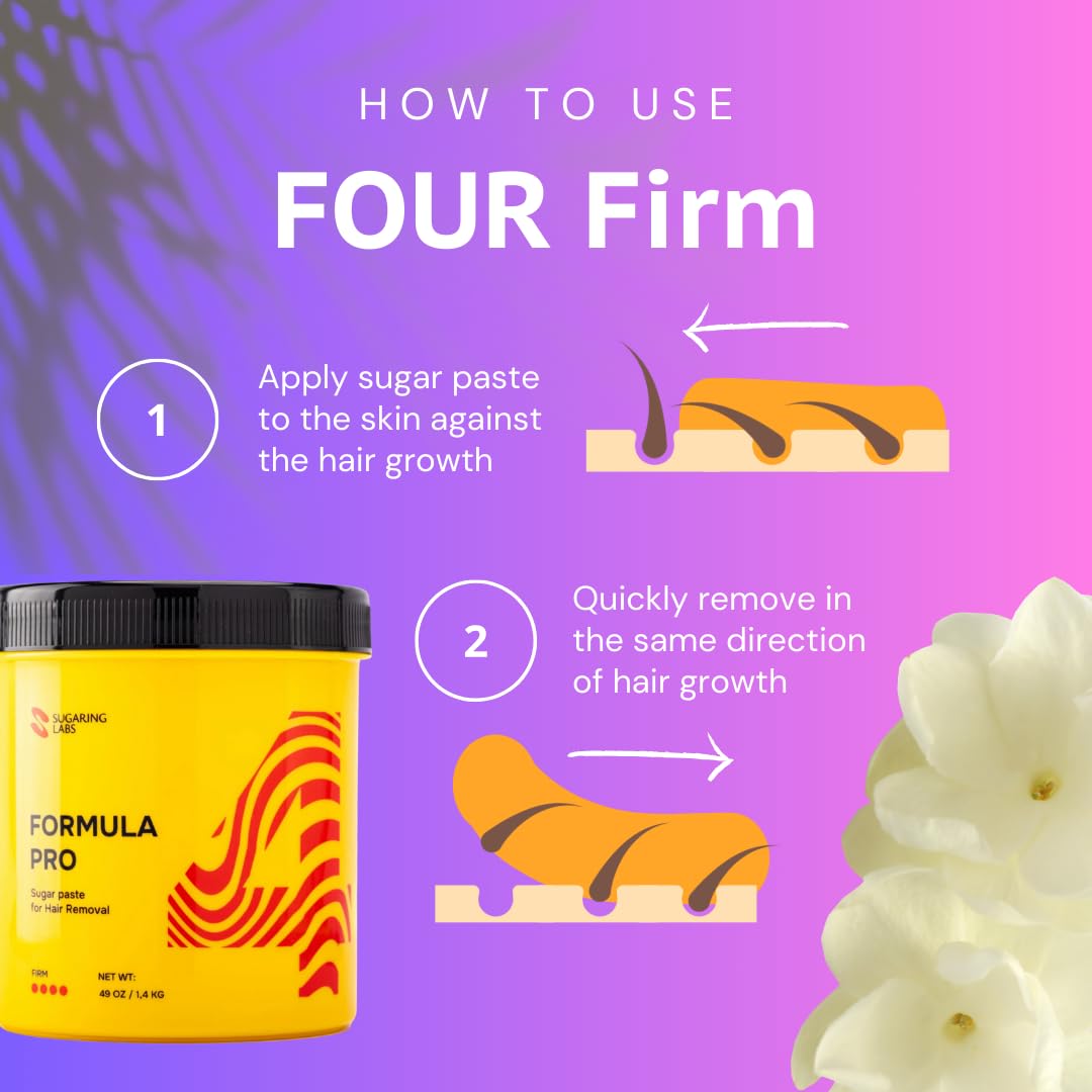 Sugaring Paste FORMULA PRO for Hair Removal FIRM for Brazilian Bikini and Underarms, Sugar Wax Kit for Hot Weather 49 oz / 3lb Beauty and Personal Care Sugaring Labs