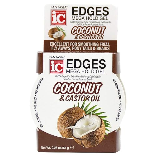 Fantasia Ic Coconut & Castor Oil Edges Mega Hold Gel Beauty & Personal Care Fantasia