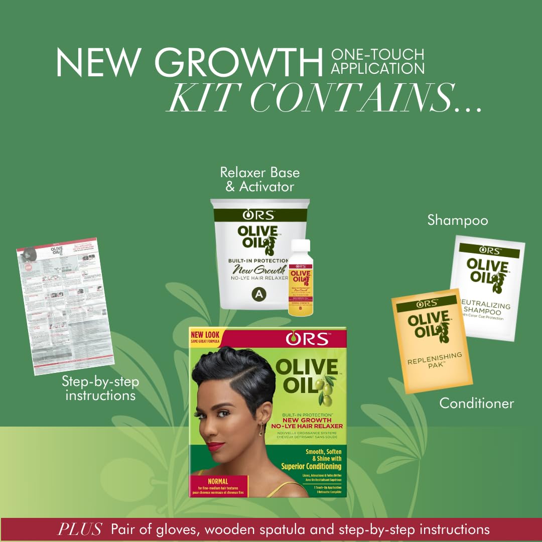 ORS Olive Oil Built In Protection New Growth No-Lye Hair Relaxer Normal Strength