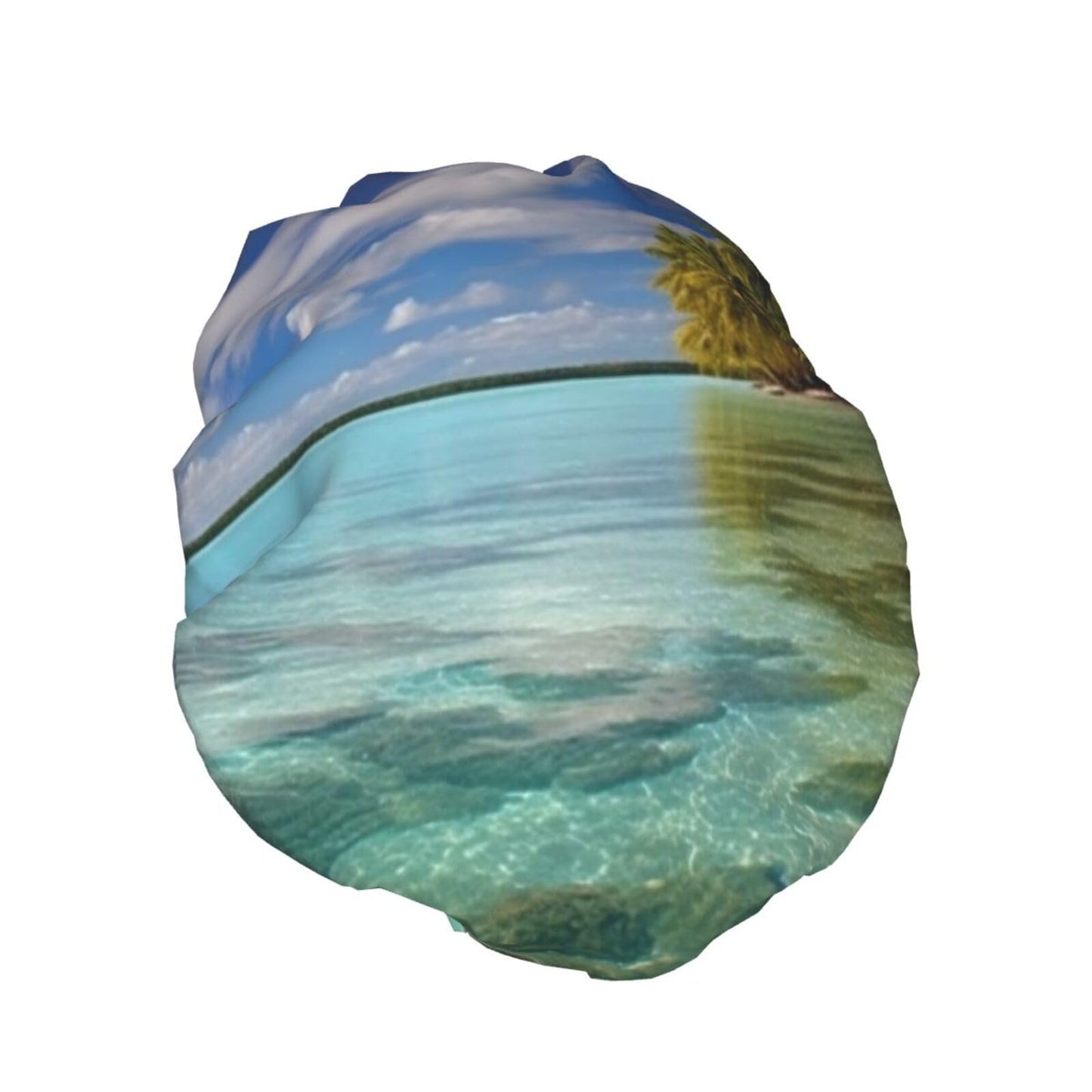 Aitutaki Lagoon, Cook Islands Shower Cap For Women Reusable Double Layers Bathing Bath Cap Hair Caps Waterproof Elastic Band Ladies Spa Salon Shower Beauty and Personal Care GDSHJKLW