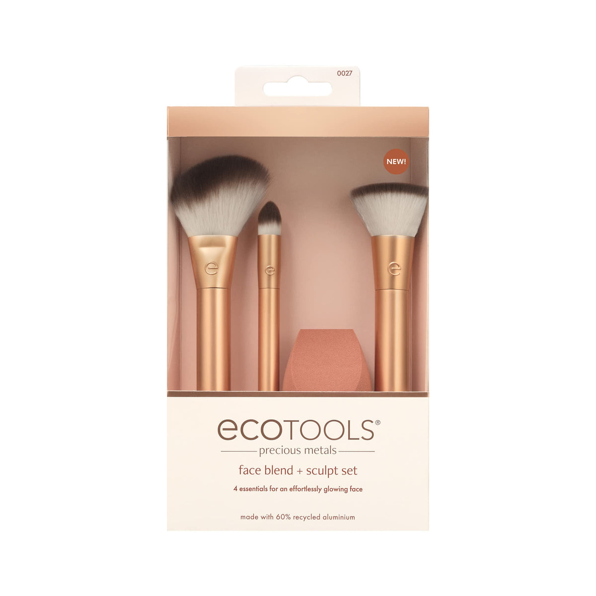 EcoTools Precious Metals Face Blend & Sculpt Makeup Brush Set, 4-Piece