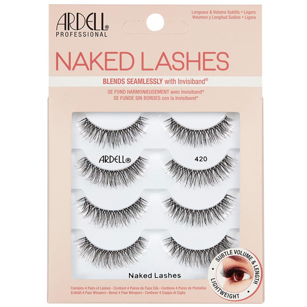 Ardell Naked Lashes 420 Multipack, Lightweight Natural Look, Invisiband for Comfort, Perfect for Everyday Wear, 4-Pairs, 1-Pack Beauty & Personal Care Ardell