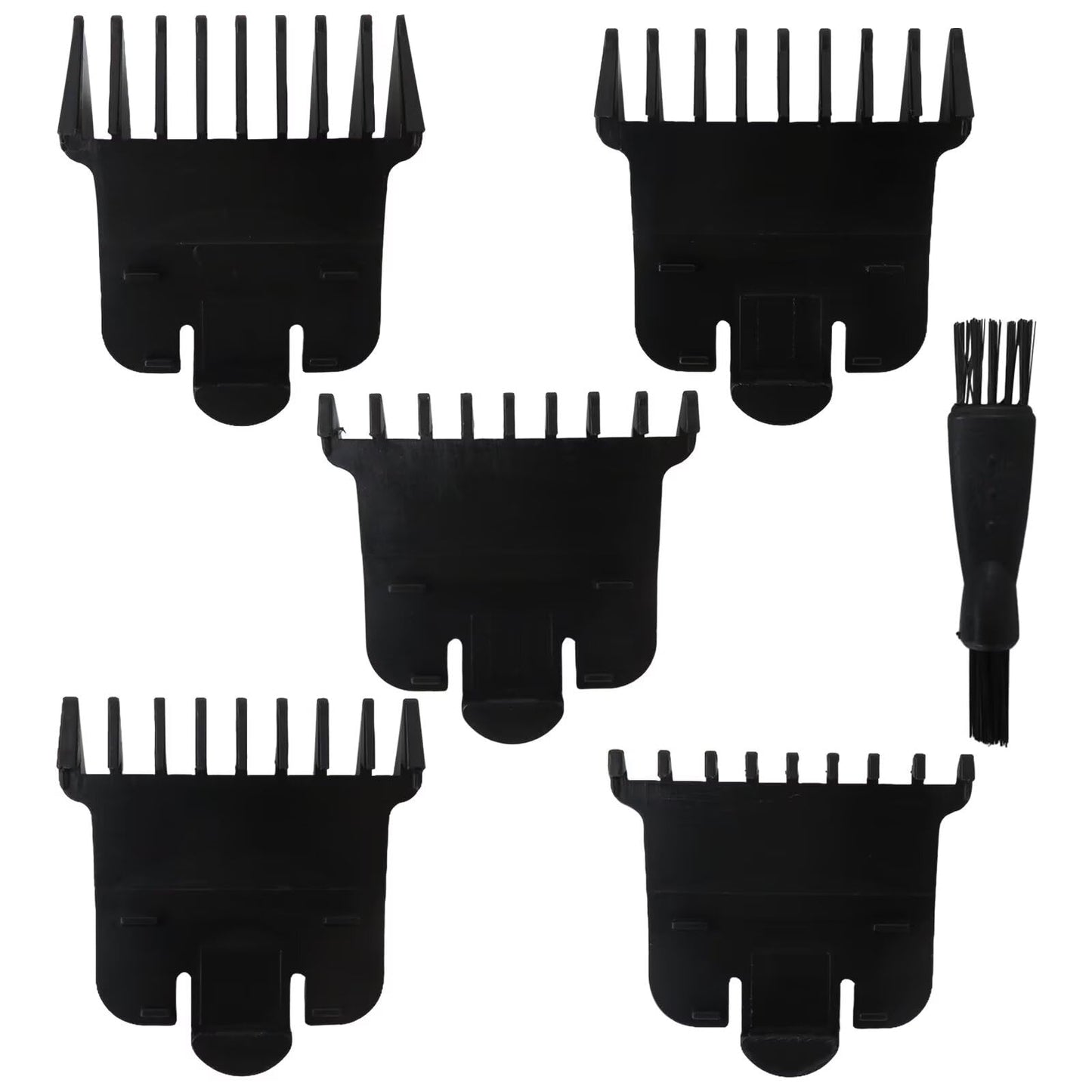 INGQI 5-Pack Black Trimmer Guards for Andis T Outliner, Snap-on Blade Attachment Combs Set with Brush, 1/32” 1/16" 1/8” 1/4” 3/8” Beauty and Personal Care INGQI
