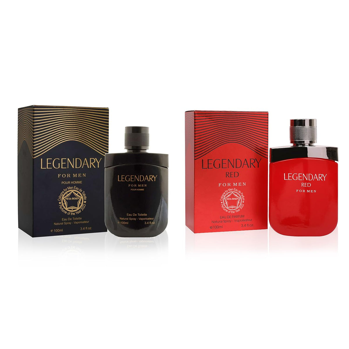 META-BOSEM Gentlemen Pour Homme Black+Red Men's Cologne Collection, Eau de Toilette Natural Spray - Masculine Scent - Holiday Gift Set (Pack of 2) Beauty & Personal Care META-BOSEM