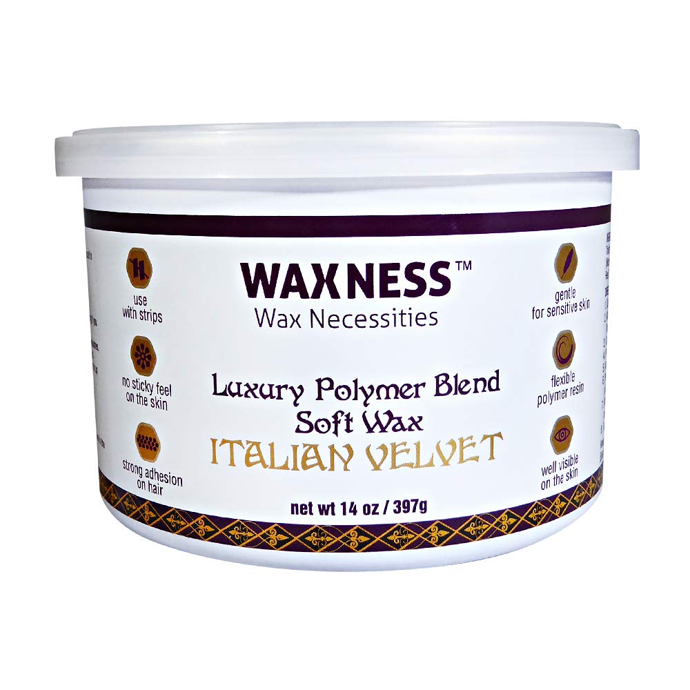 Waxness Italian Velvet Soft Wax Tin 14 oz (400 g) - Premium Synthetic Strip Wax for Full Body and Large Areas, Professional Use - Made in Italy Beauty and Personal Care Waxness