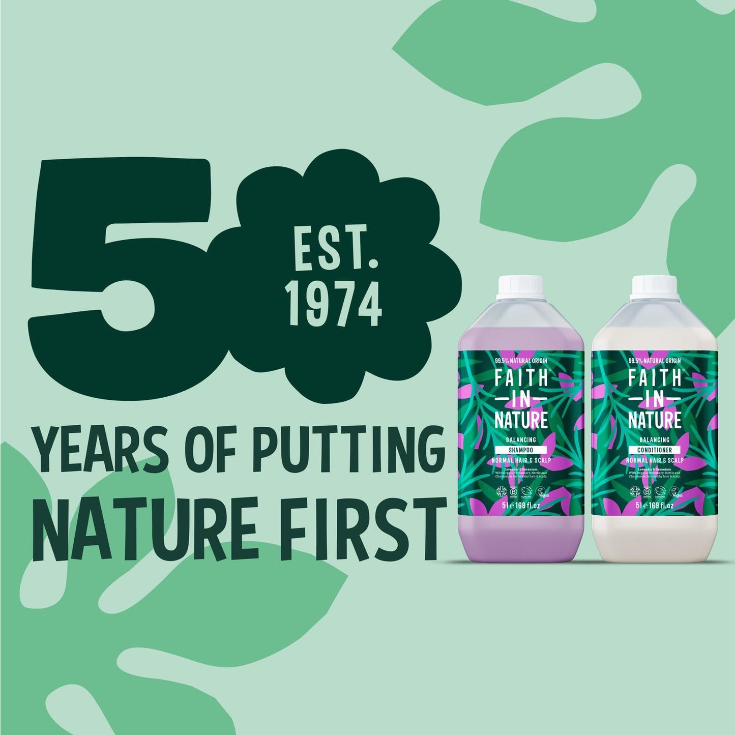 Faith In Nature Natural Shampoo & Conditioner Set - Vegan & Cruelty Free, No SLS or Parabens - 2 x 169 fl oz Value Bundle Pack, Lavender & Geranium Beauty & Personal Care FAITH IN NATURE