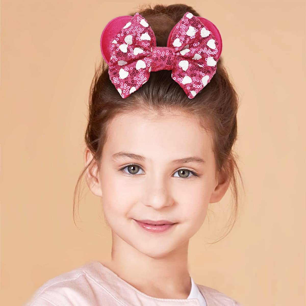 6 Pack Mouse Ears Scrunchies Velvet Sparkle Sequin Bows Hair Scrunchies Hair Ties Elastic Rubber Bands Christmas Ponytail Holders for Kids Women Girls Beauty and Personal Care CellElection