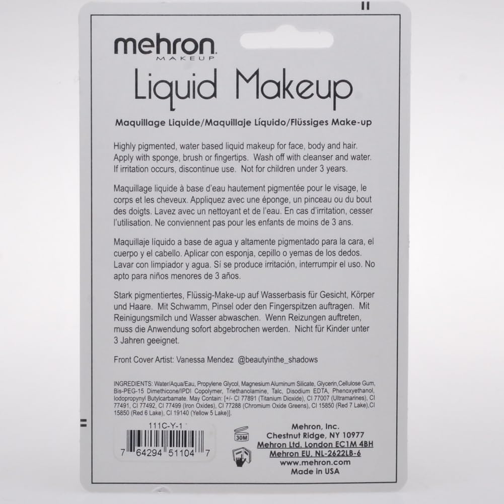 Mehron Makeup Liquid Makeup | Face Paint and Body Paint Perfect for Halloween, Cosplay I Air Brush Compatible (1 oz) Beauty & Personal Care Mehron
