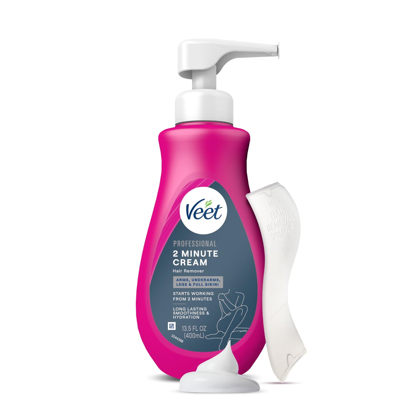 VEET Professional 2 Minute Cream for All Skin Types with Shea Butter, Effective Full Bikini & Pubic Hair Removal, Dermatologically Tested, 13.5 FL OZ Beauty and Personal Care Veet