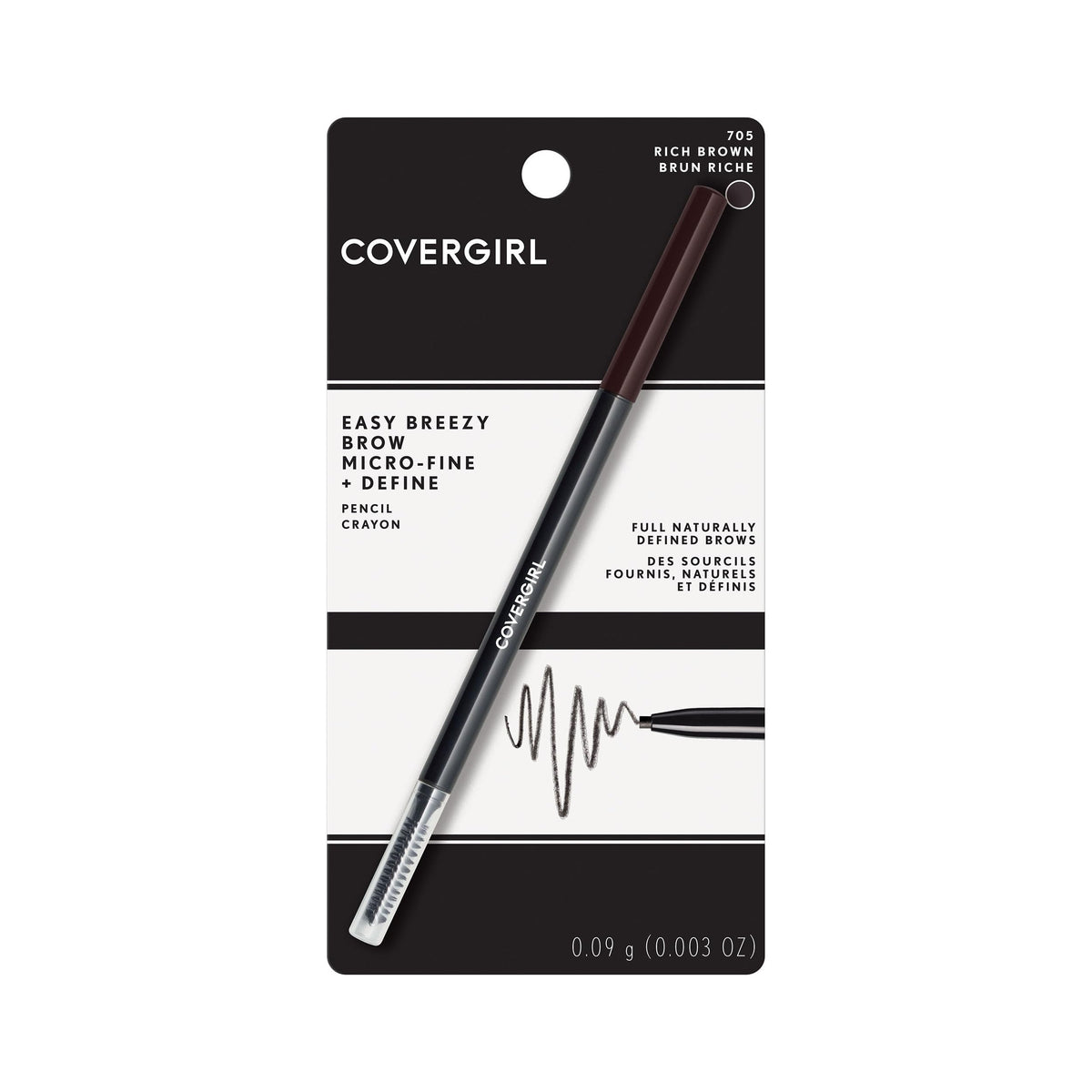 COVERGIRL - Easy Breezy Brow Micro-Fine + Define Pencil, Micro-fine tip, no sharpening required, Built-in spoolie-brush, 100% Cruelty-Free Beauty & Personal Care COVERGIRL