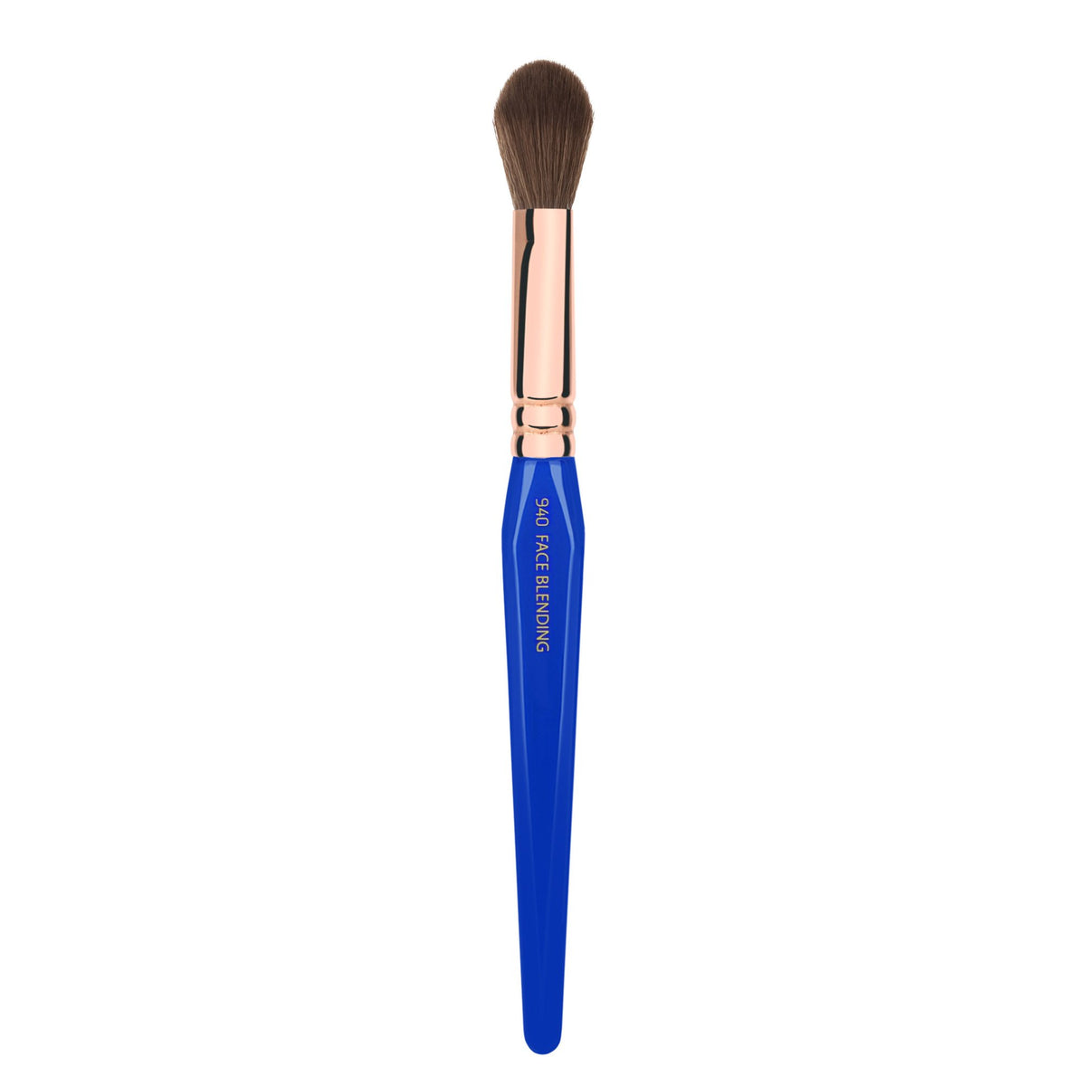 Bdellium Tools Professional Makeup Brush - Golden Triangle 940 Face Blending - With All Vegan and Soft Synthetic Fibers, For Facial Sculpting (Blue