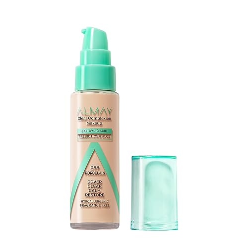 Almay Clear Complexion Acne Foundation Makeup with Salicylic Acid, Medium Coverage, Soft Matte Finish, Hypoallergenic, Cruelty- & Fragrance-Free Beauty & Personal Care Almay