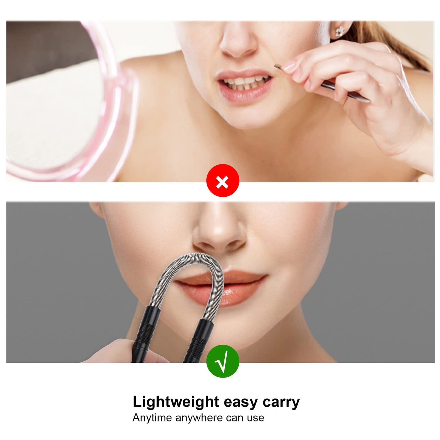 Stainless Steel Hair Remover, 3 Colors, Hair Makeup Threading Tool for Face Upper Lip Chin Cheeks(Black) Beauty and Personal Care Sonew