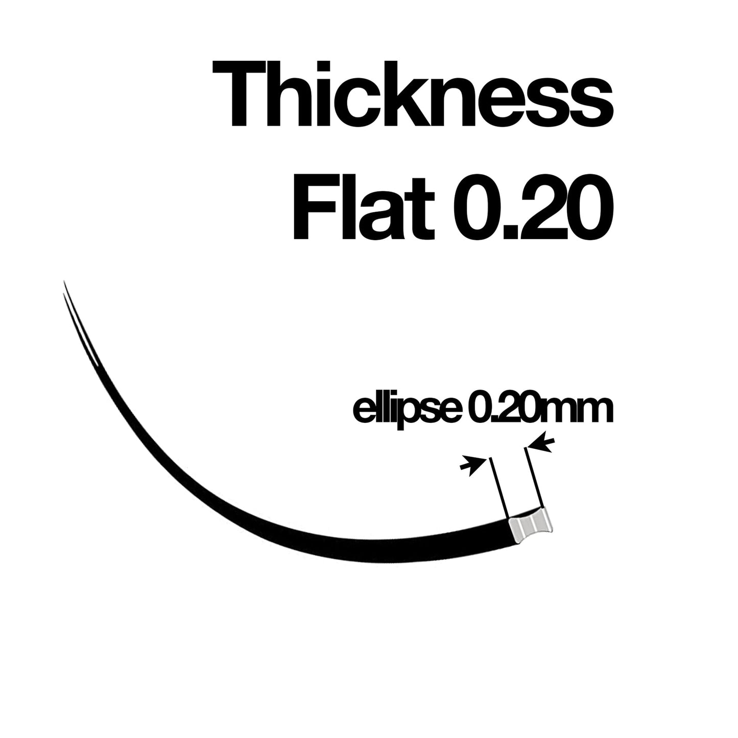 Ellipse Lash 0.20mm Thickness J Curl Length 13mm Flat Shaped Volume Eyelashes Single Size for Eyelash Extensions (Ellipse,Flat 0.20,J,13mm) Beauty & Personal Care DESIRES LASHES By EMILYSTORES