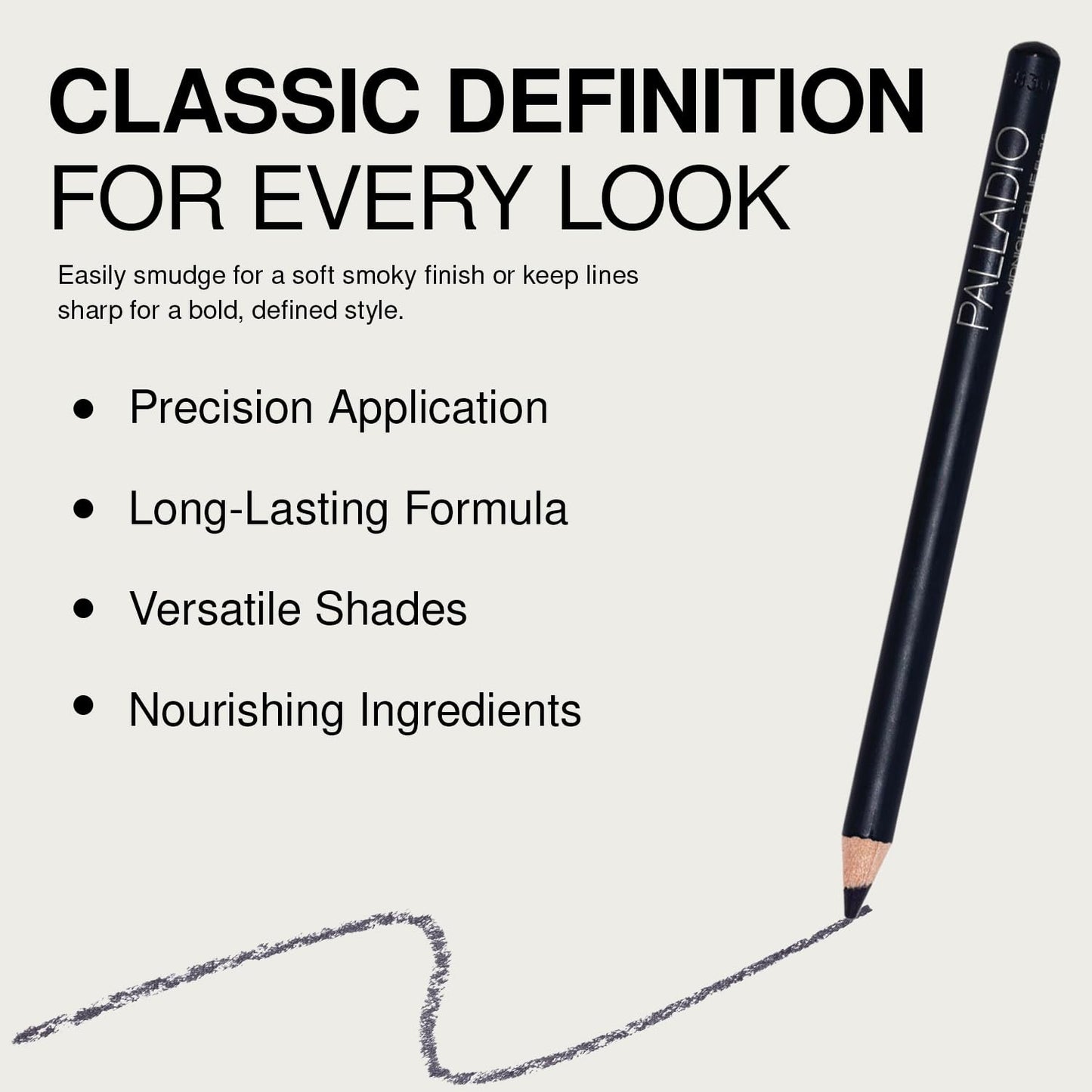 Palladio Wooden Eyeliner Pencil, Thin Pencil Shape, Easy Application, Firm yet Smooth Formula, Perfectly Outlined Eyes, Contour and Line, Long Beauty & Personal Care Palladio
