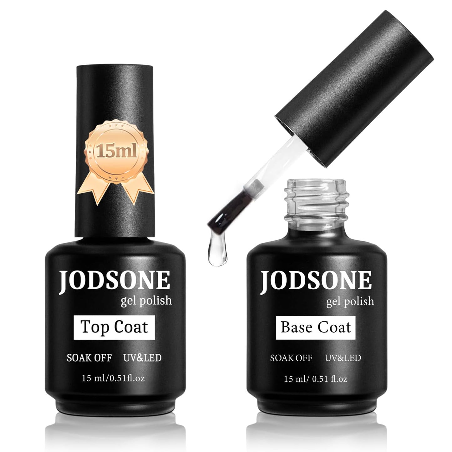 JODSONE 2 Bottles of Top Coat Base Coat Set No Wipe Foundation Combination Bright Surface At Home DIY Nail Salon Girl Gift Beauty and Personal Care JODSONE Default Title