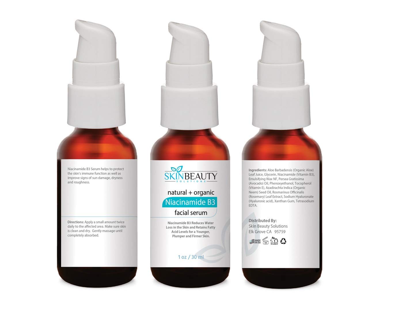 NIACINAMIDE 5% B3 Face Serum Advanced Formula with 5% Niacinamide Vitamin B3 for Younger, Plumper, Firm (1 oz /30 ml) Beauty & Personal Care Skin Beauty Solutions