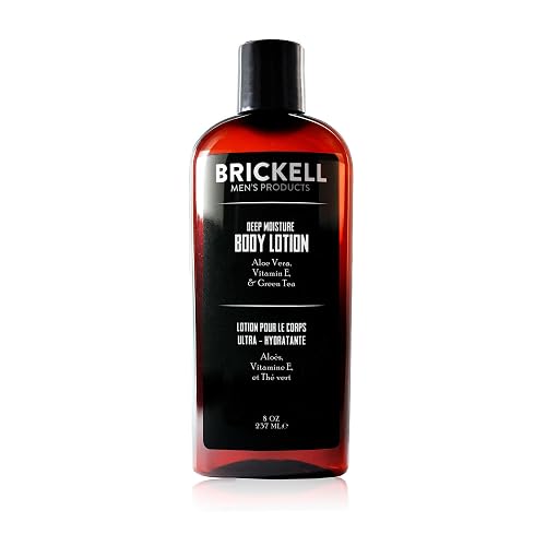 Brickell Men's Deep Moisture Body Lotion for Men, Protects and Hydrates Dry Skin, With Aloe, Vitamin E, and Jojoba Oil, 8 Ounce, Scented Beauty & Personal Care Brickell Men's Products